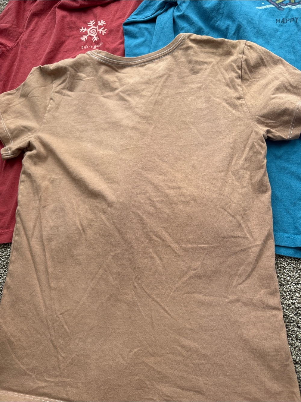 Life Is Good Tan/Burgundy/blue Graphic Long  Tee - Picture 6 of 15